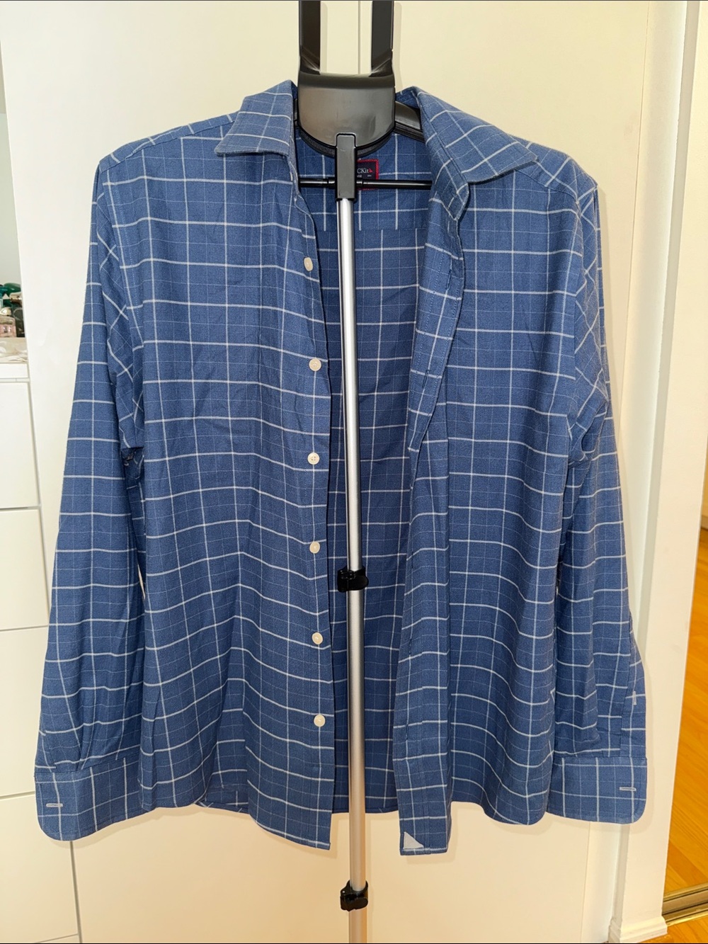 UNTUCKit Navy Blue Windowpane Button-Down Shirt